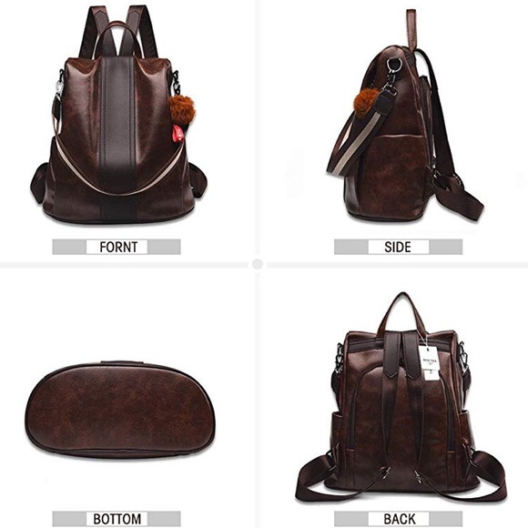 Anti-theft Backpack High Queen PU Leather - Picture 5 of 8